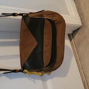 Fossil Nubuck Leather Crossbody Shoulder Bag